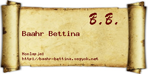 Baahr Bettina névjegykártya